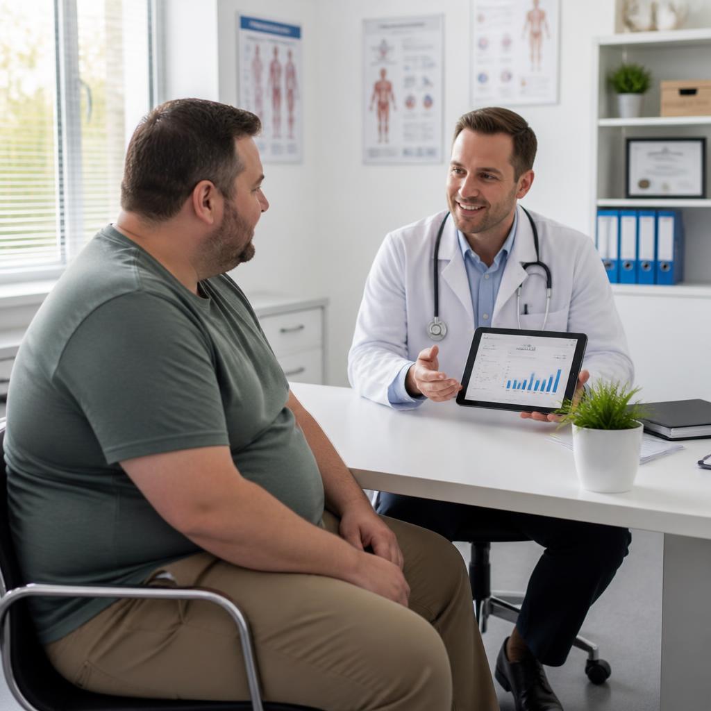A healthcare professional and a patient reviewing progress together